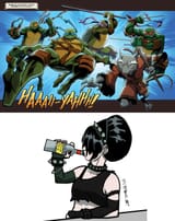 toph drinking with turtles
