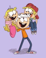 14005 - 2018 artist_mannysdirt carrying character_lana_loud character_lincoln_loud character_lola_loud looking_at_another smiling