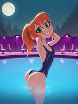Late night swim Babs