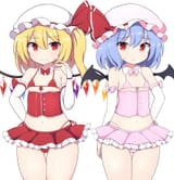 __remilia_scarlet_and_flandre_scarlet_touhou_drawn_by_rizento__sample-135e4f70c1d1bd8e360f582abd8835ea