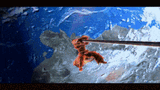 Asura gets stabbed through a planet