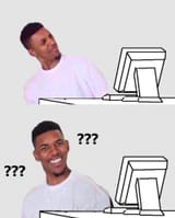 confused black guy monitor