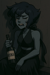 lapis lazuli drinking and crying
