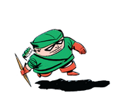 squished green arrow