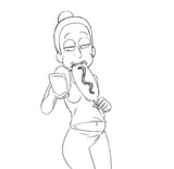 summer eats the big corm dog