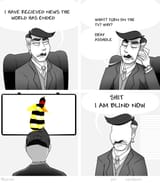 bee makes man blind