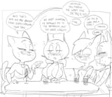 136640 - artist_dbaru caturday crossovers delia fran litterbox_comics mother_puss murphy_and_mitzi nicole_watterson the_amazing_world_of_gumball the_complex_adventures_of_eddie_puss