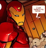 tony barfed in helmet