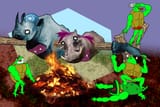 Turtles killing and eating good laugh