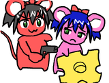 [www.bury.pink] white_background pink_skin food weapon gun red_skin mouse cheese - 15421