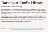 Davenport Surname Meaning