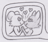 family friendly mouse nose kiss