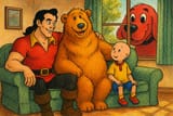 20250625_2316_Gaston, Bear, and Caillou_simple_compose_01jyn3pf0nf6qtkzq8p7g7w6ak