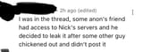 Comment in question 