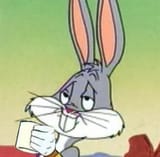 unimpressed peter rabbit with large marshmellow