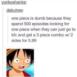 One Piece Three Piece KFC