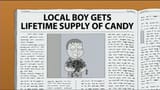local boy gets life time supply of candy