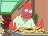 zoidberg eating pizza