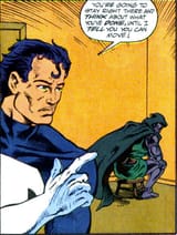 Punisher puts baby Doom in a corner
