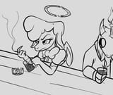 Keenie at the bar