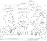 136640 - artist_dbaru caturday crossovers delia fran litterbox_comics mother_puss murphy_and_mitzi nicole_watterson the_amazing_world_of_gumball the_complex_adventures_of_eddie_puss