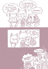 A comic about it being the end of pride month so the straight characters from the webcomic Bittersweet Candy Bowl can reemerge, noting that there are very few of them. Panel 1 Lucy, Jordan, and Rachel are standing around. Lucy, with her hands on her hips 