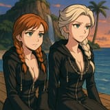 20250702_2034_Anime Sisters on Dock_simple_compose_01jz6v7m2mf6ysw2epk35w5a00