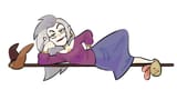eda laying on her broom
