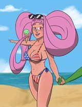 POV you are on a date with Entrapa at the beach and having a lovely time flag bikini