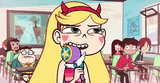star wand in mouth laughing