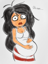 6034 - artist_spontaneous looking_at_viewer maya meta_rijkskunst pregnant