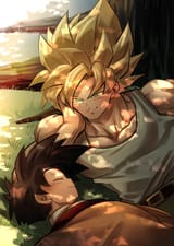 Goku stares at Gohan