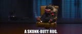 Skunk butt rug