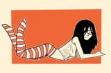 Maya lying on her stomach by Meep2much