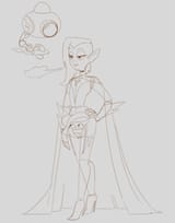 dominator black villain dress sktch