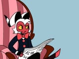 Moxxie is trying to read the newspaper for fucks sake