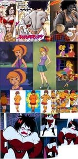 Velma She-Hunk and Googie shenanigans - inspired by Googie kinda looking like the blonde girl in top of ref
