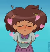 Anne leaning for a kiss