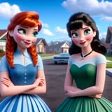 AI Red&amp;Green Elsa &amp; Anna (9)