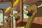 STINGER YOU IMBICIELE! THOSE AREN’T HORSES, THEY’RE YAKS!