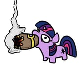 3382313__safe_artist-colon-jargon+scott_twilight+sparkle_pony_unicorn_g4_cigar_female_filly_filly+twilight+sparkle_foal_full+mouth_gentlemen_horn_simple+backgro