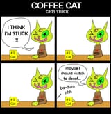 COFFEE CAT -GETS STUCK