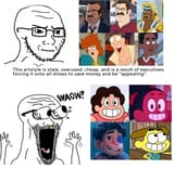 Cartoon fan double standards