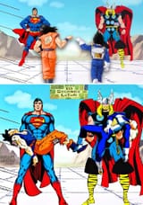 Superman-and-Thor-vs-Goku-and-Vegeta