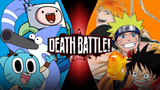 Finn, Mordecai, and Gumball vs Naruto, Ichigo, and Luffy