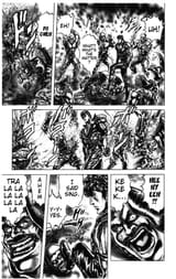 kenshiro kills a bunch of dudes with his aura