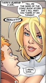 Powergirl has a date