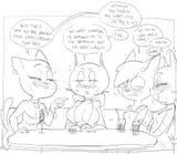 136640 - artist_dbaru caturday crossovers delia fran litterbox_comics mother_puss murphy_and_mitzi nicole_watterson the_amazing_world_of_gumball the_complex_adventures_of_eddie_puss