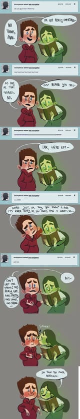 Ask Norgatha Agatha Aggie Prenderghast Norman Babcock kiss