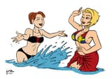 summer_themed__black_widow_and_captain_marvel_by_alienhominid2000-dbg9h9b